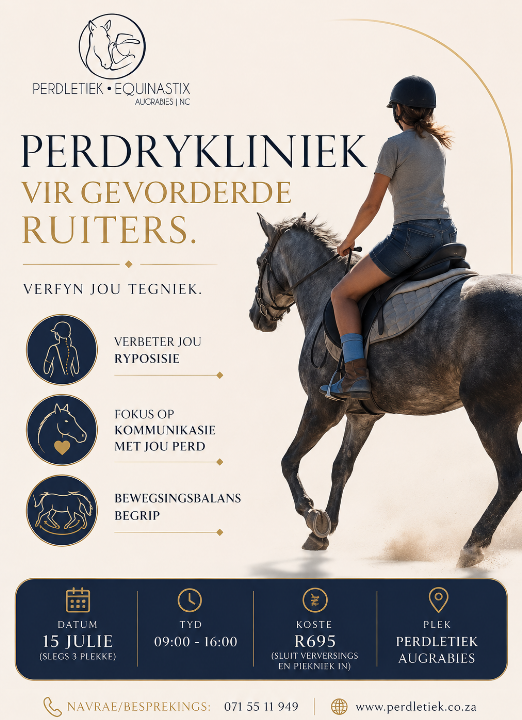 Verfyn jou perrdry tegniek perdry kliniek vir gevorderde ruiters